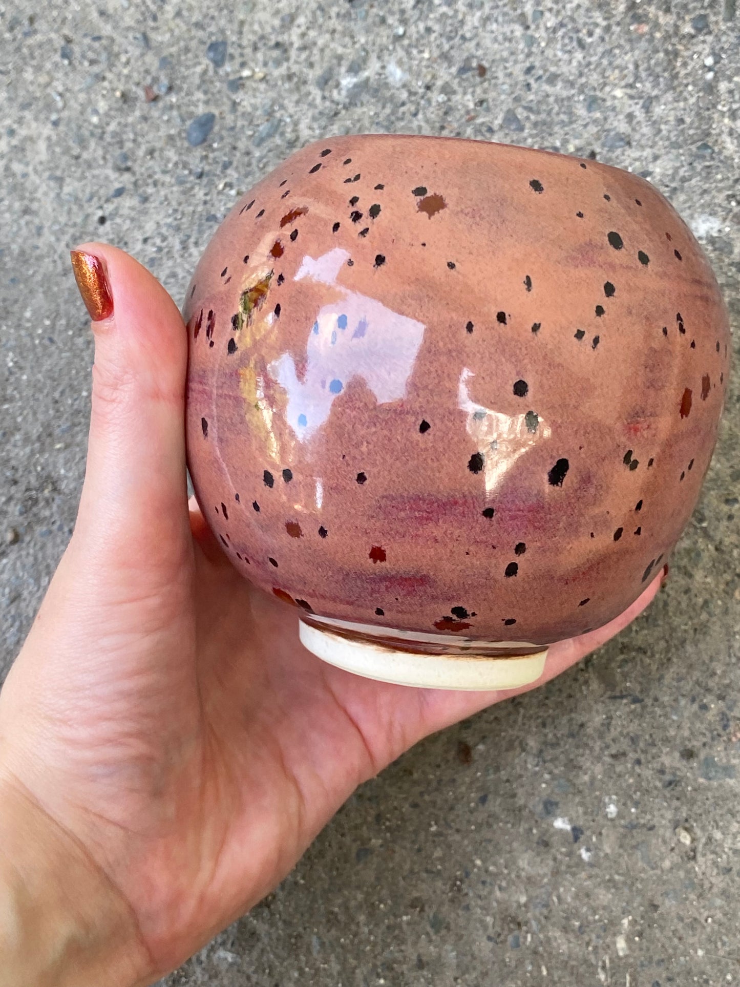 Speckled Plum Small Round Vase