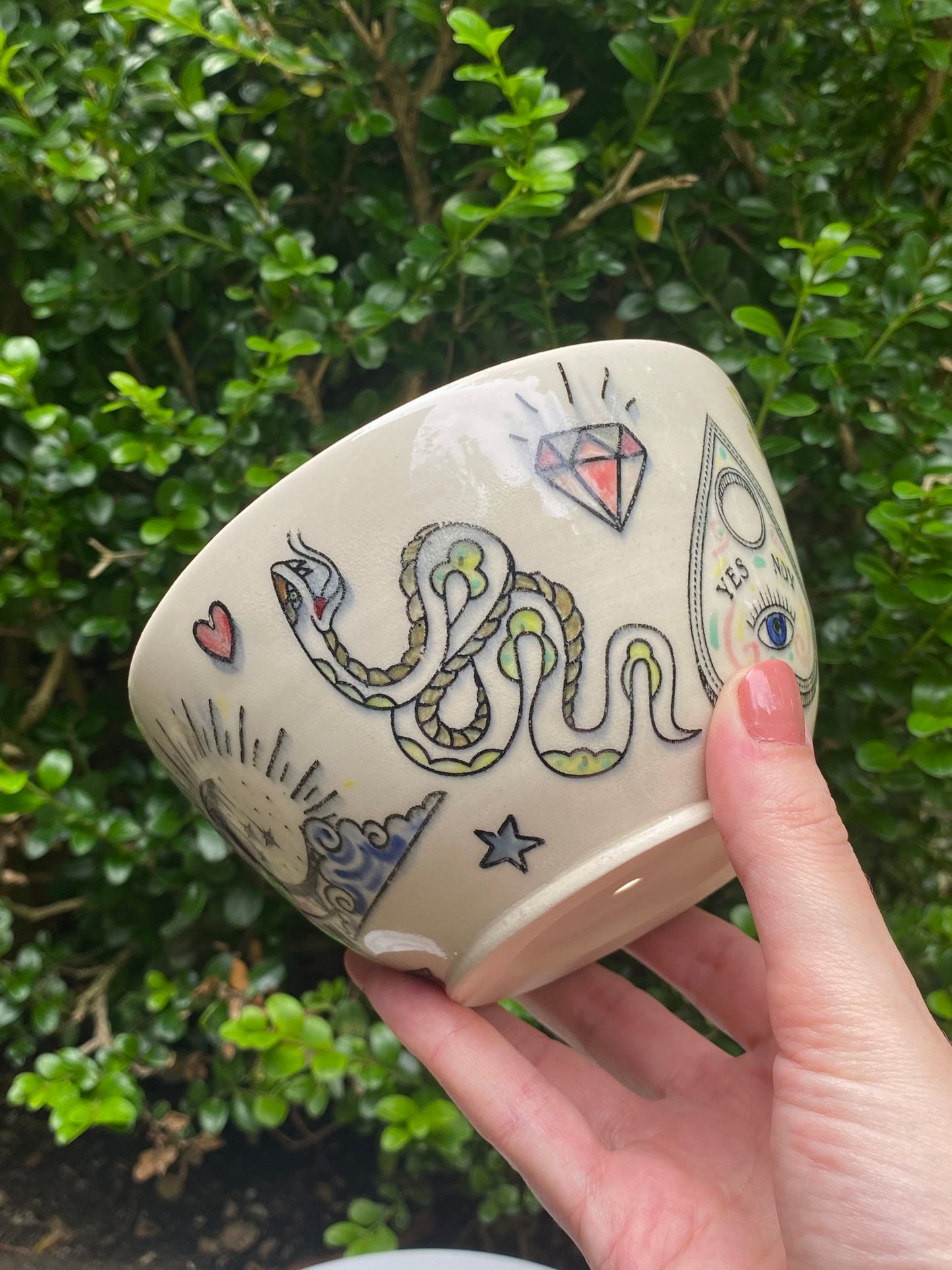 Witchy Tattoo Succulent Planter Pot
