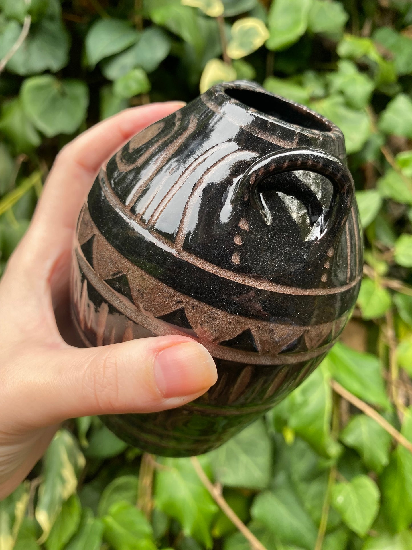 Urn-Style Sgraffito Vase