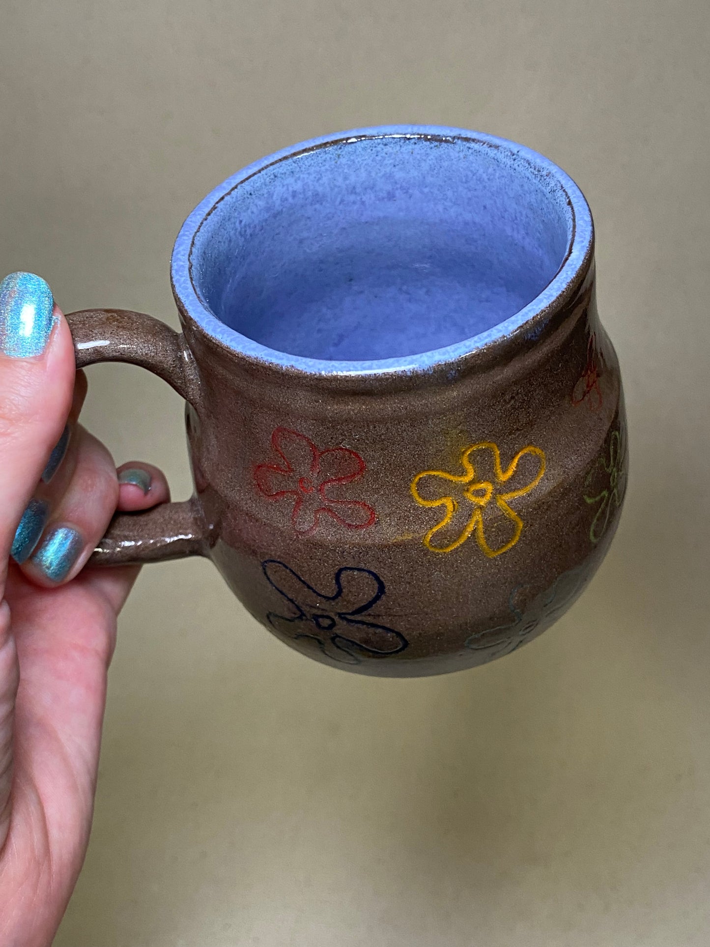 Spongebob-Inspired Floral Mug