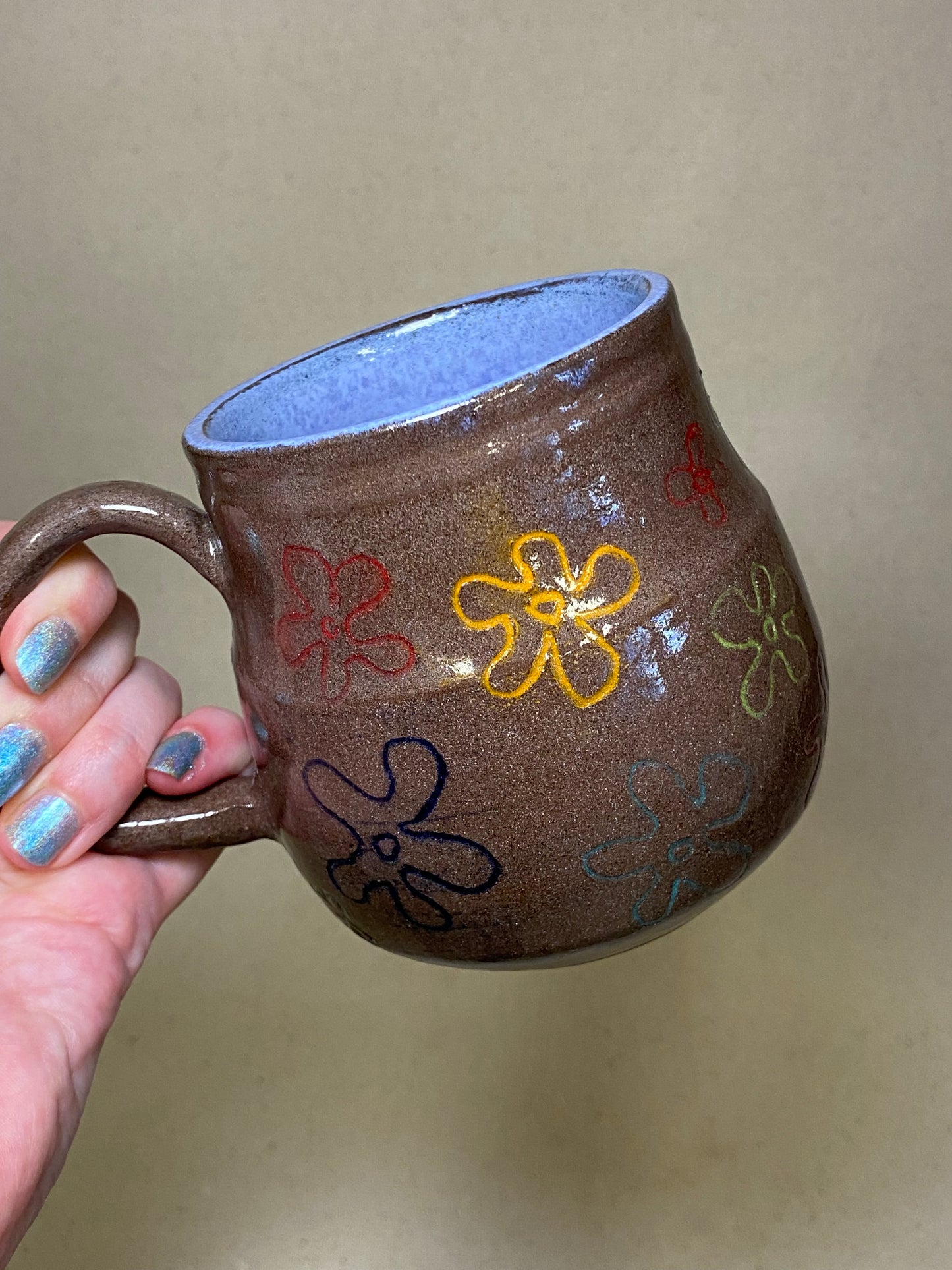 Spongebob-Inspired Floral Mug