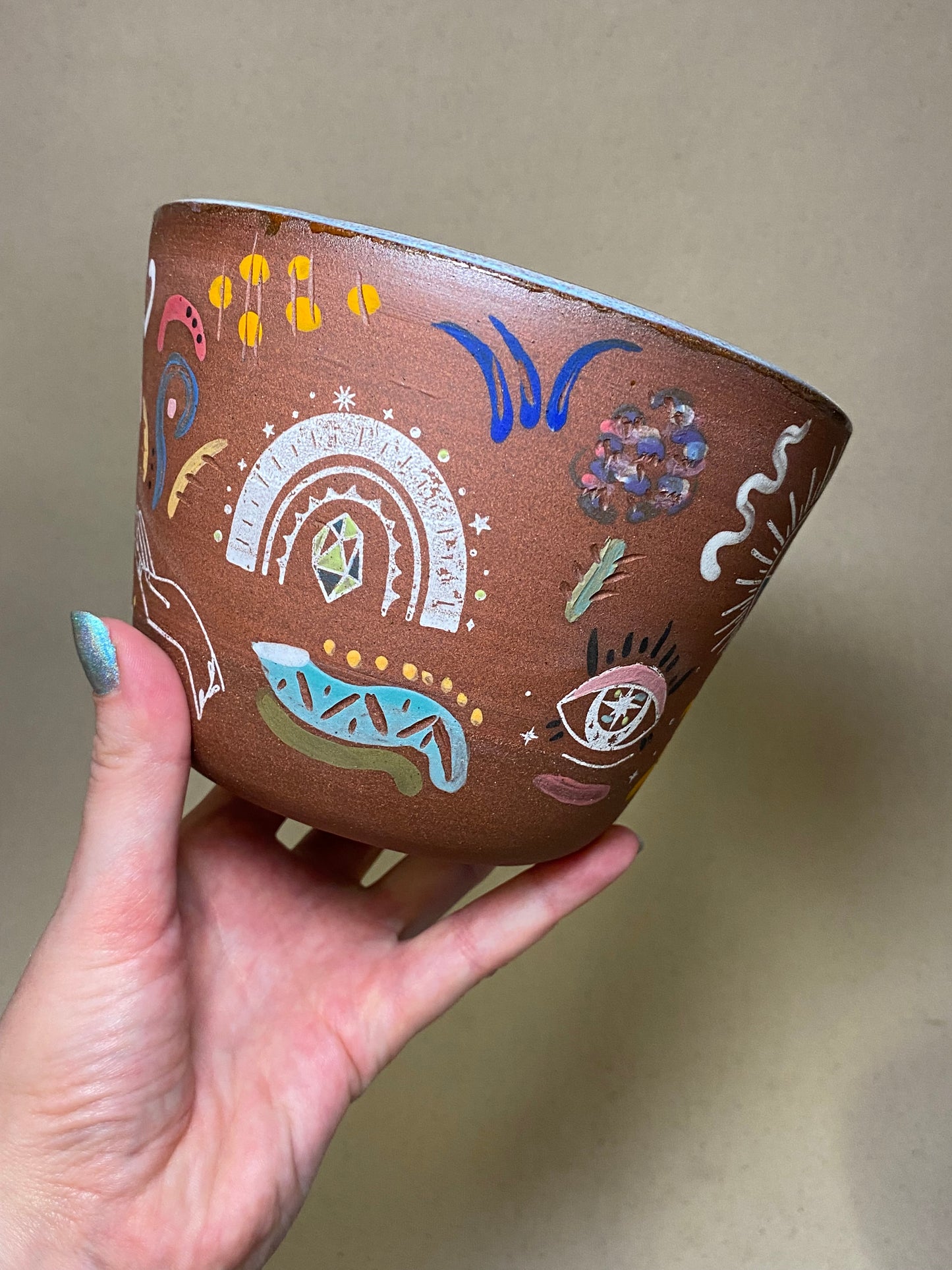 Red Clay Tattoo Planter Pot