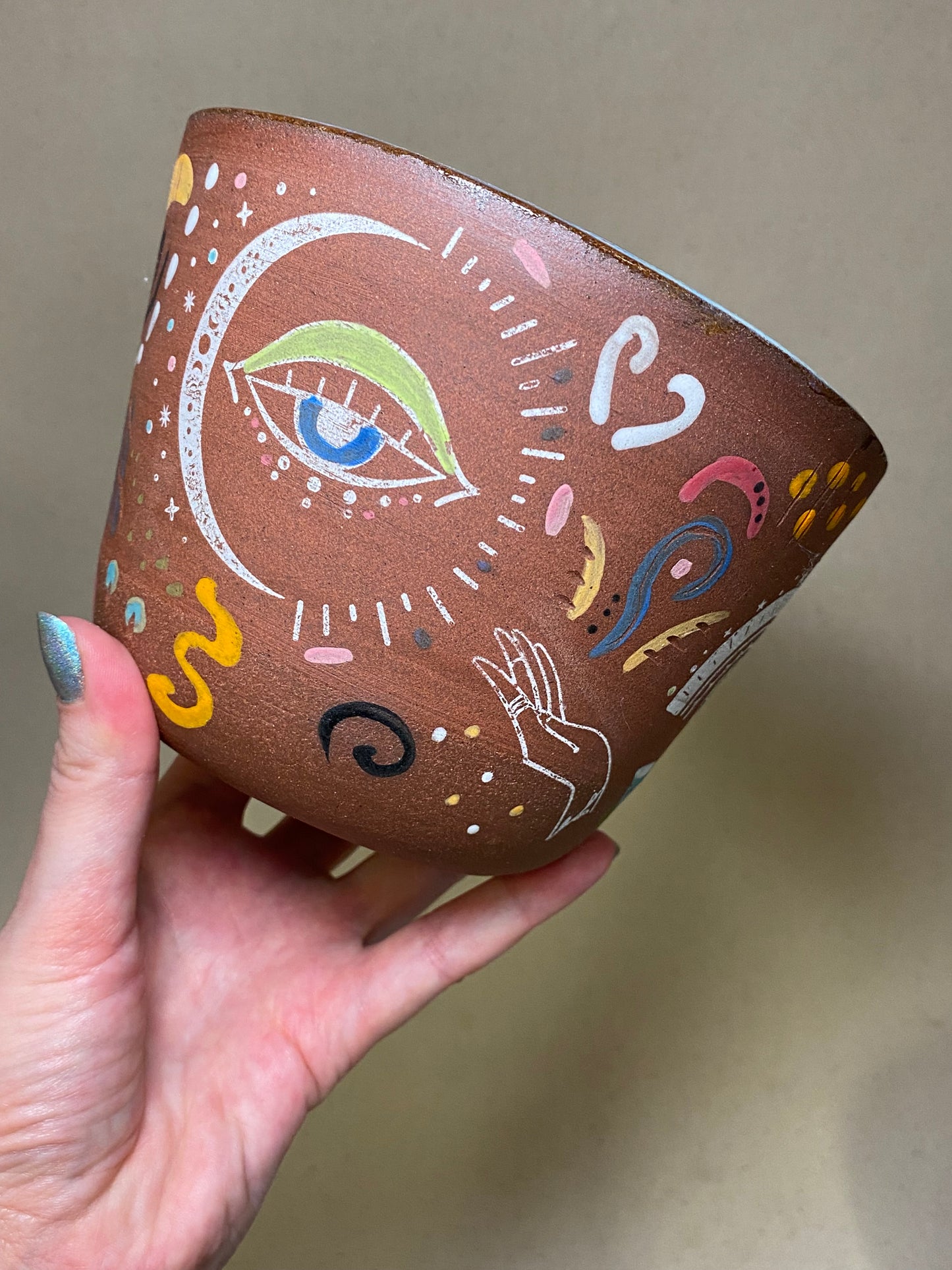 Red Clay Tattoo Planter Pot