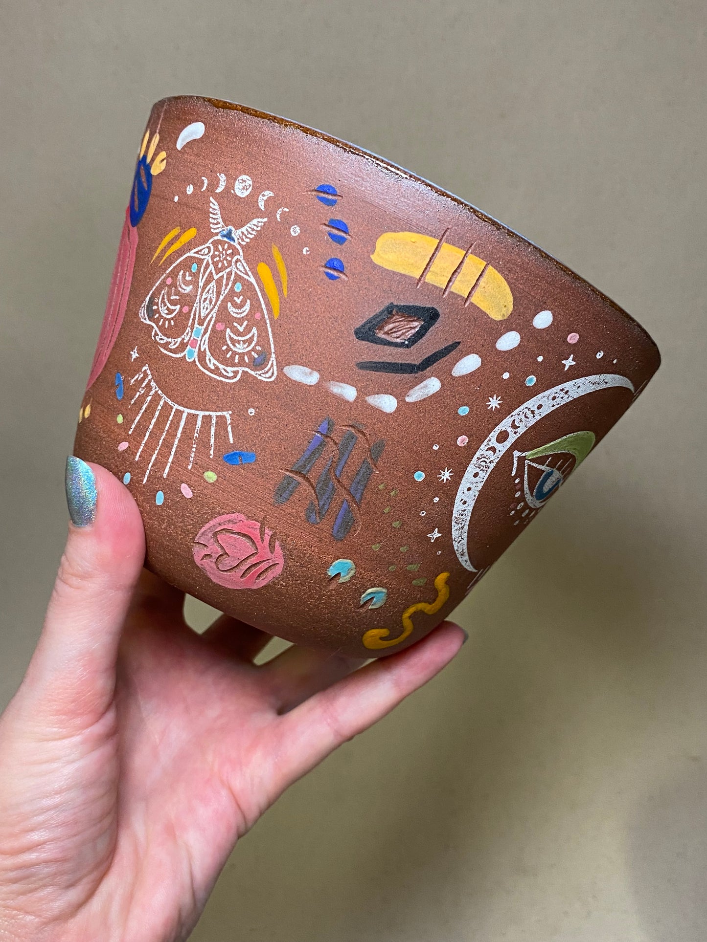 Red Clay Tattoo Planter Pot