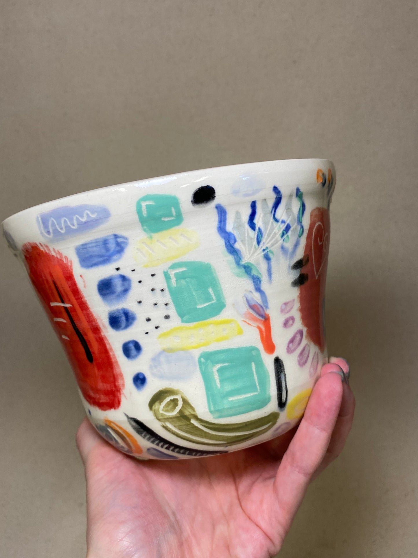 Colourful Abstract Planter Pot