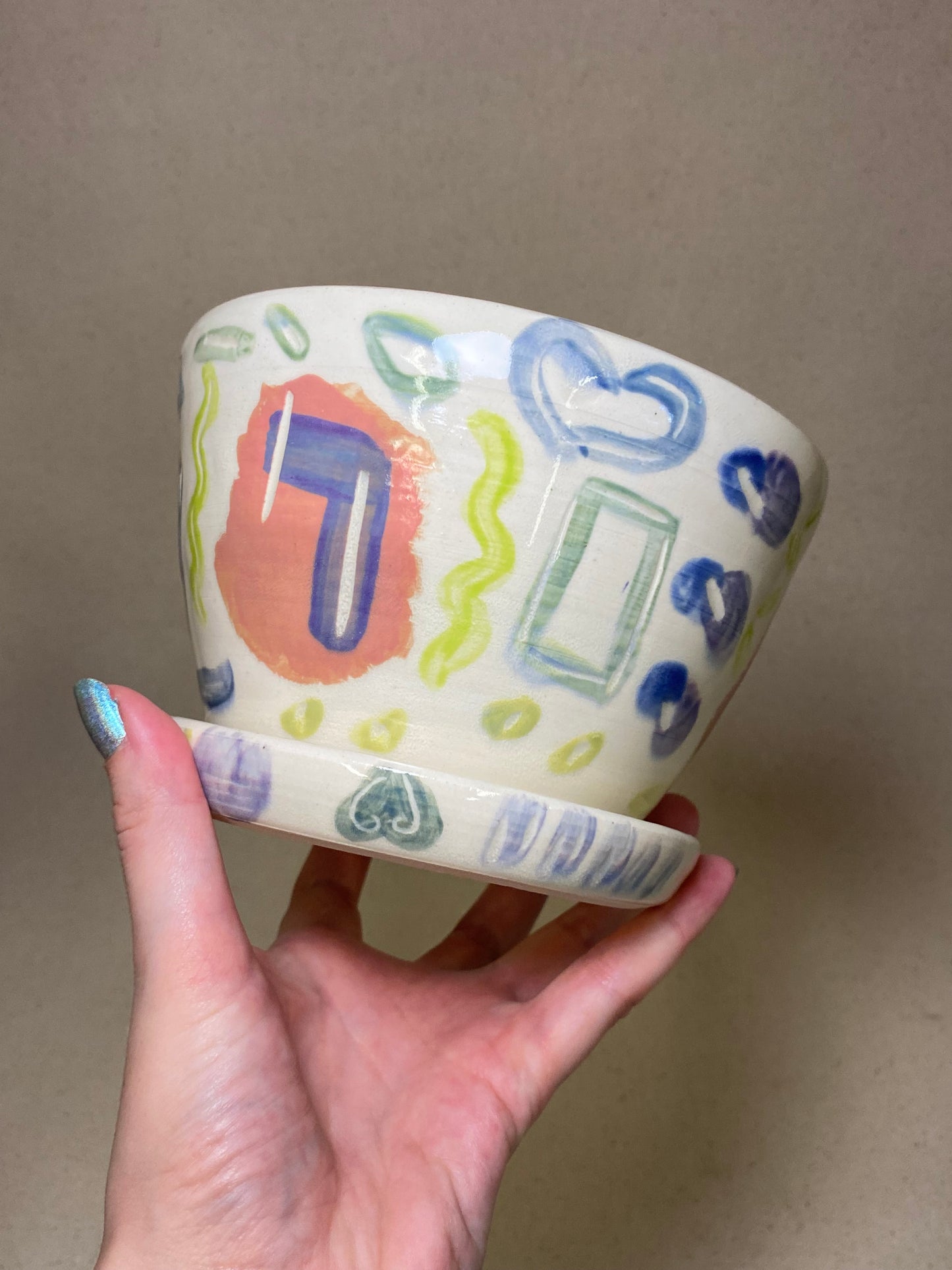 80's Inspired Pastel Planter
