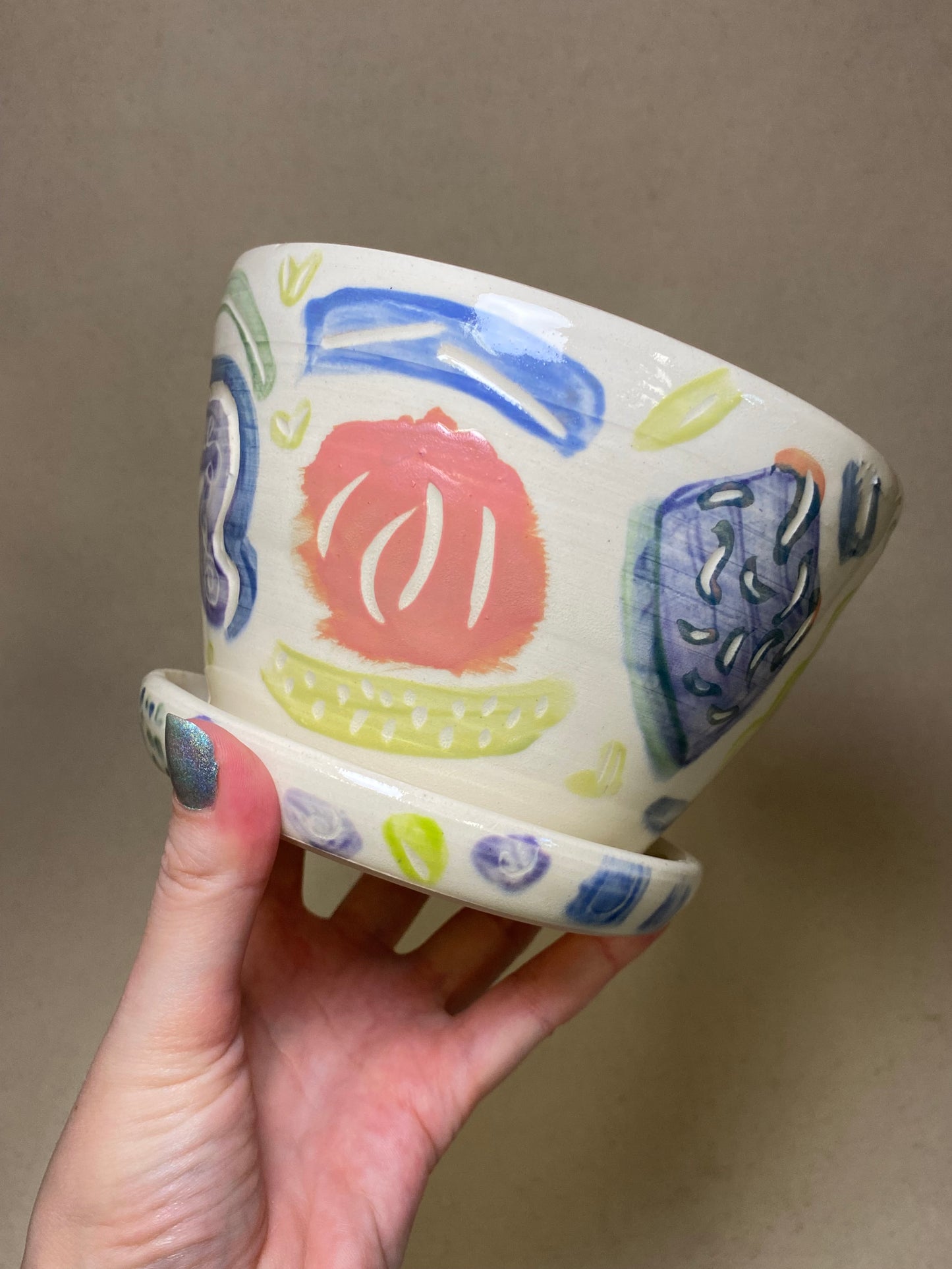 80's Inspired Pastel Planter