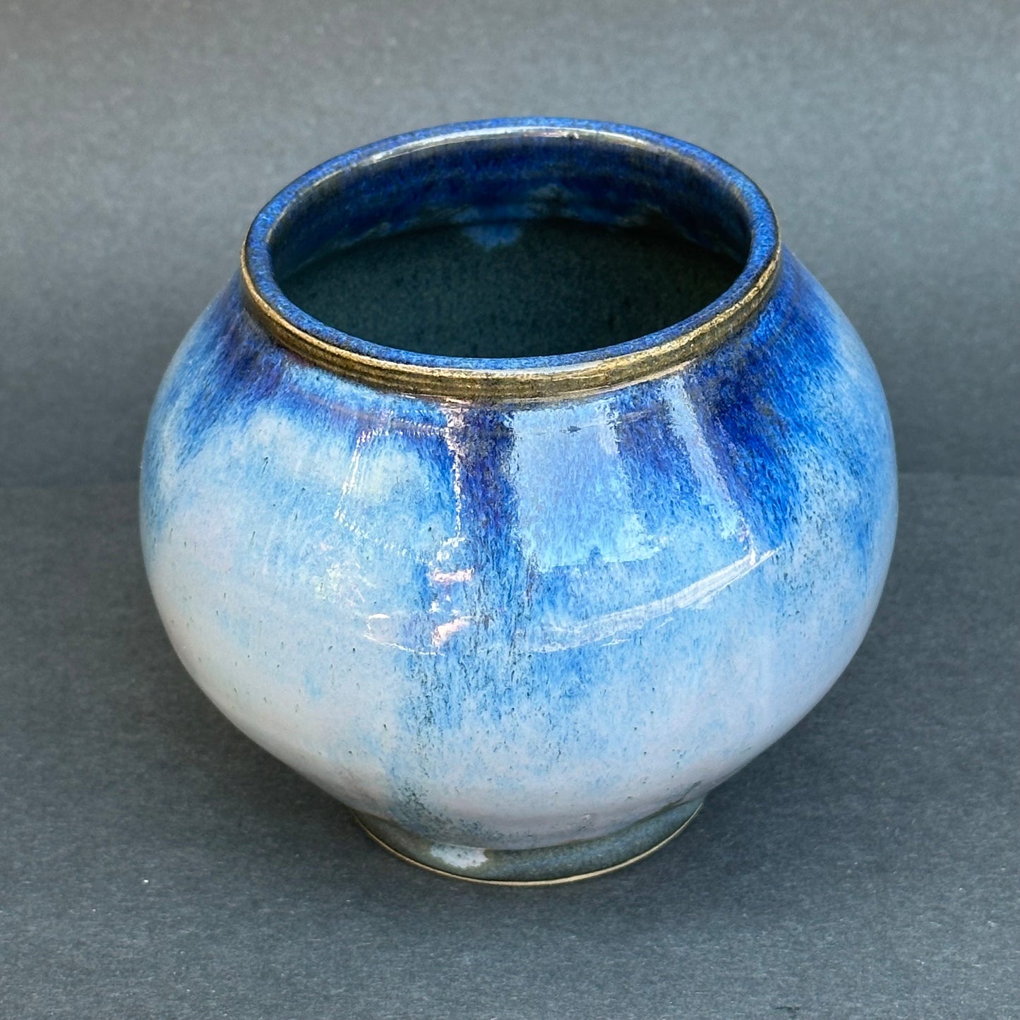Opal Blue Round Jar