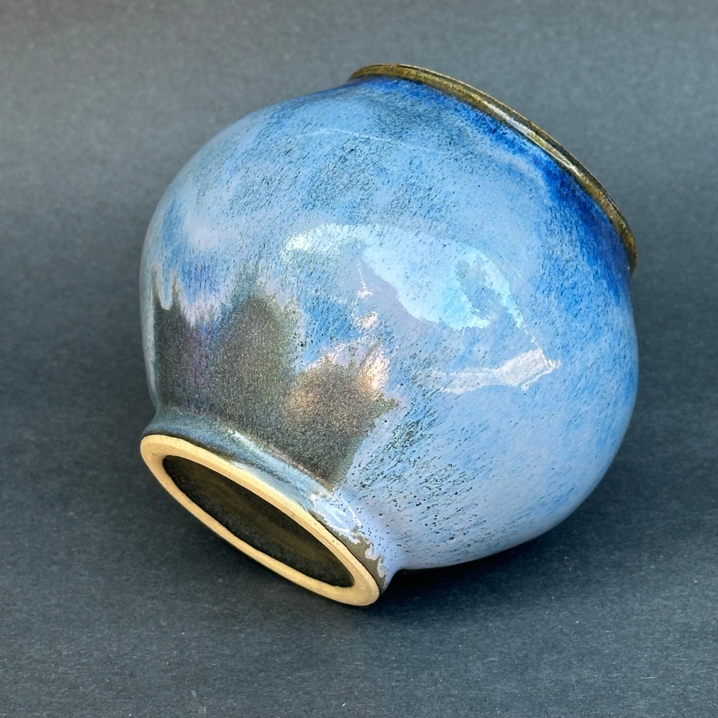 Opal Blue Round Jar