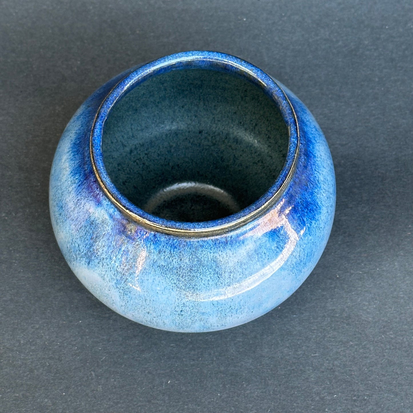 Opal Blue Round Jar
