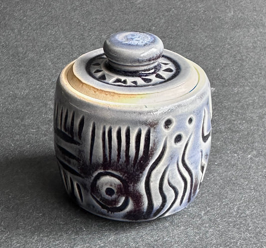 Carved Blue Whisker Holder