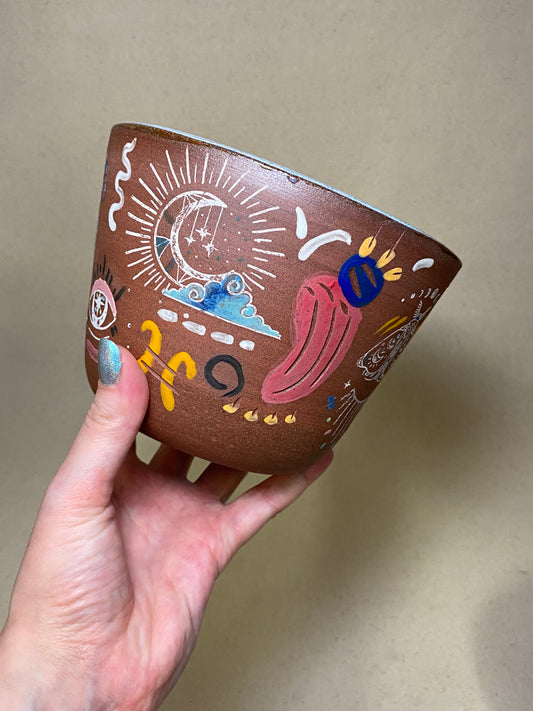 Red Clay Tattoo Planter Pot