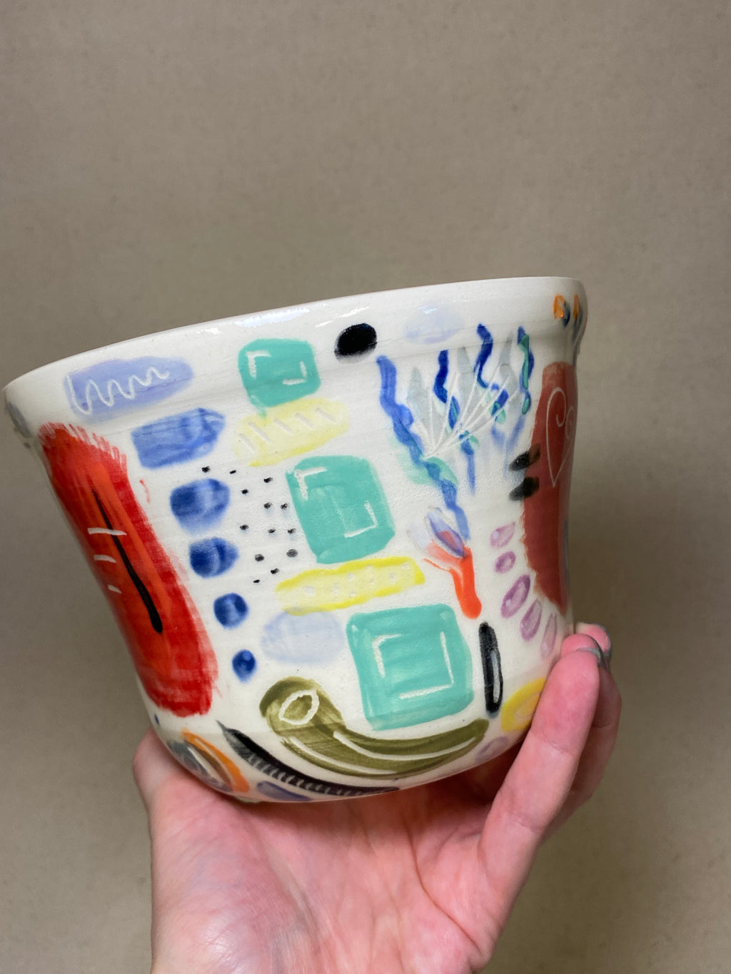 Colourful Abstract Planter Pot