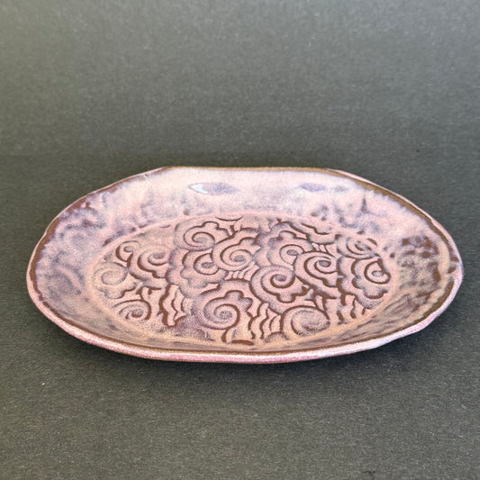 Pinky Cloudy Waves Plate