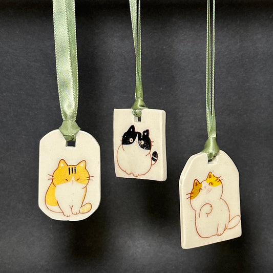 Set of 3 Cute Cat Ornaments