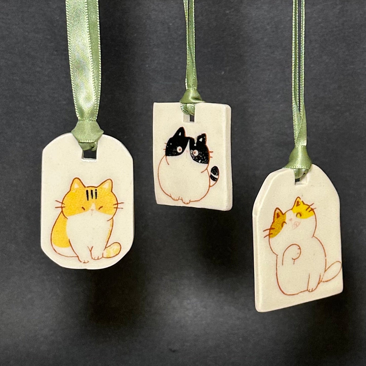 Set of 3 Cute Cat Ornaments