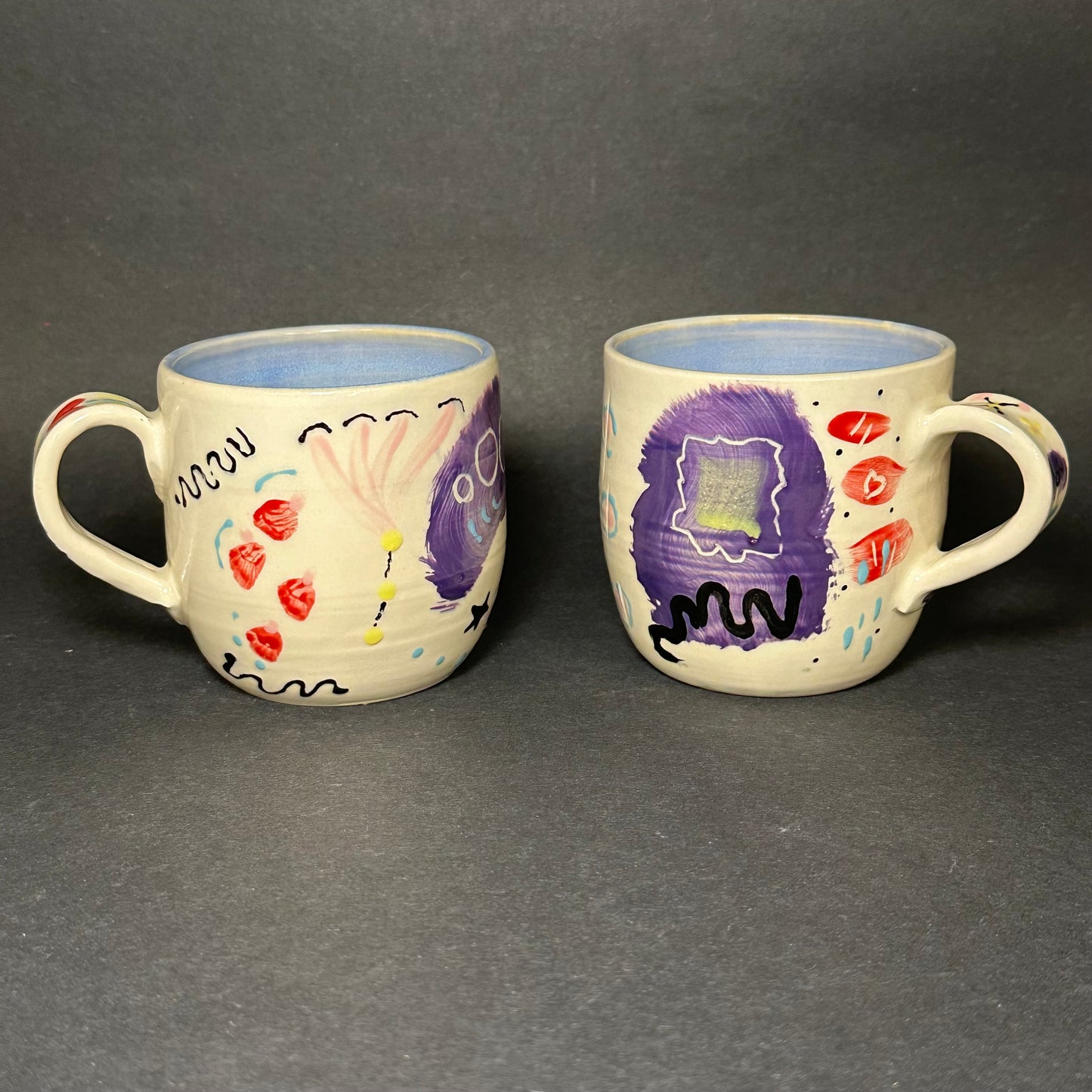 Porcelain Handpainted Abstract Mugs