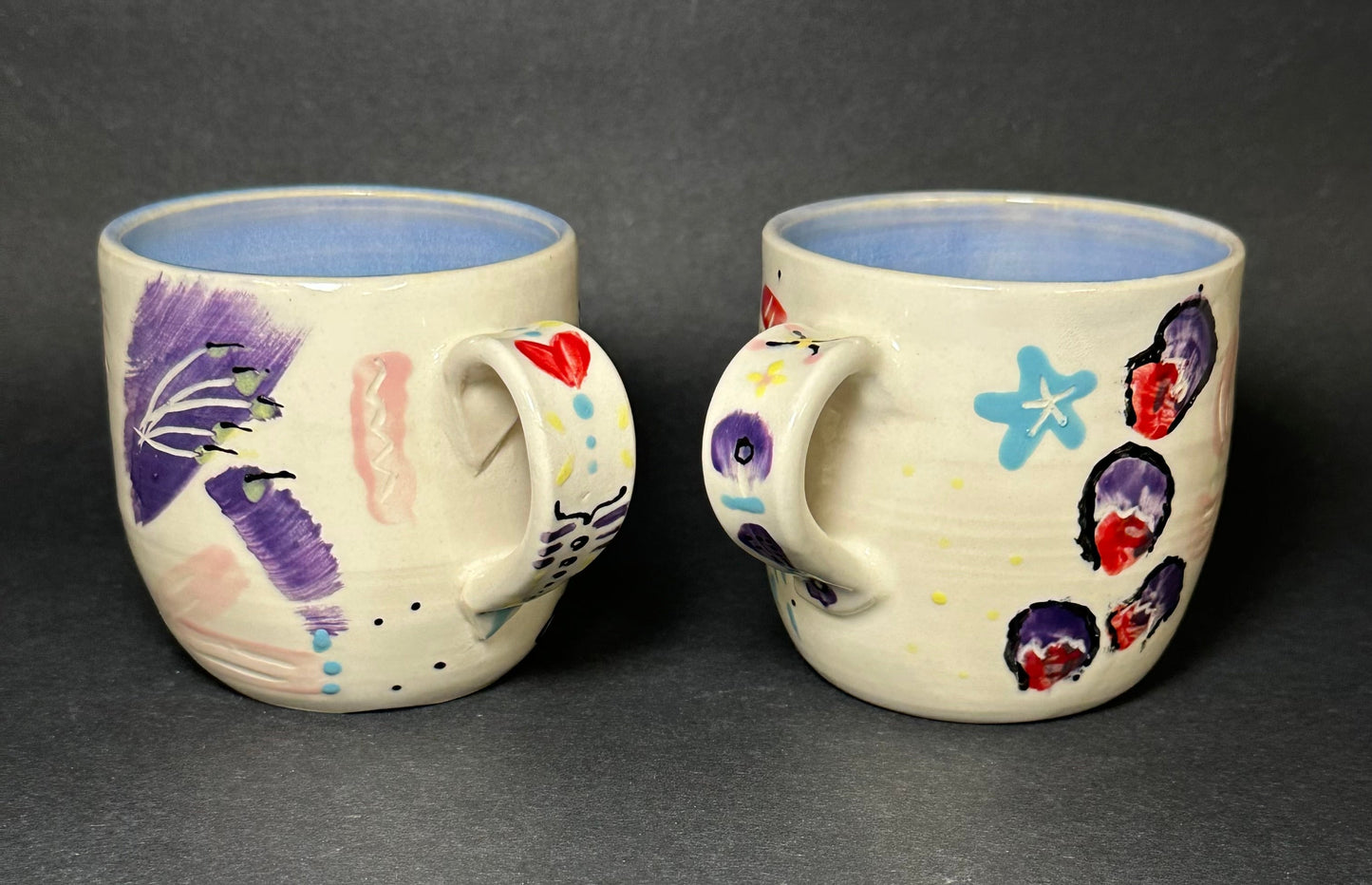 Porcelain Handpainted Abstract Mugs